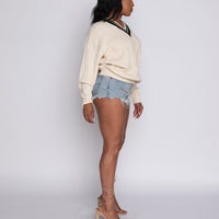 Cream Kodak Cable Knit Sweater