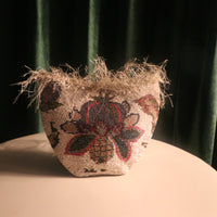 In the Garden Hand Beaded Vintage Bamboo Clutch