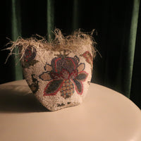 In the Garden Hand Beaded Vintage Bamboo Clutch