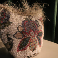 In the Garden Hand Beaded Vintage Bamboo Clutch