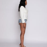 Angel Has Wings White Embroidered Blazer