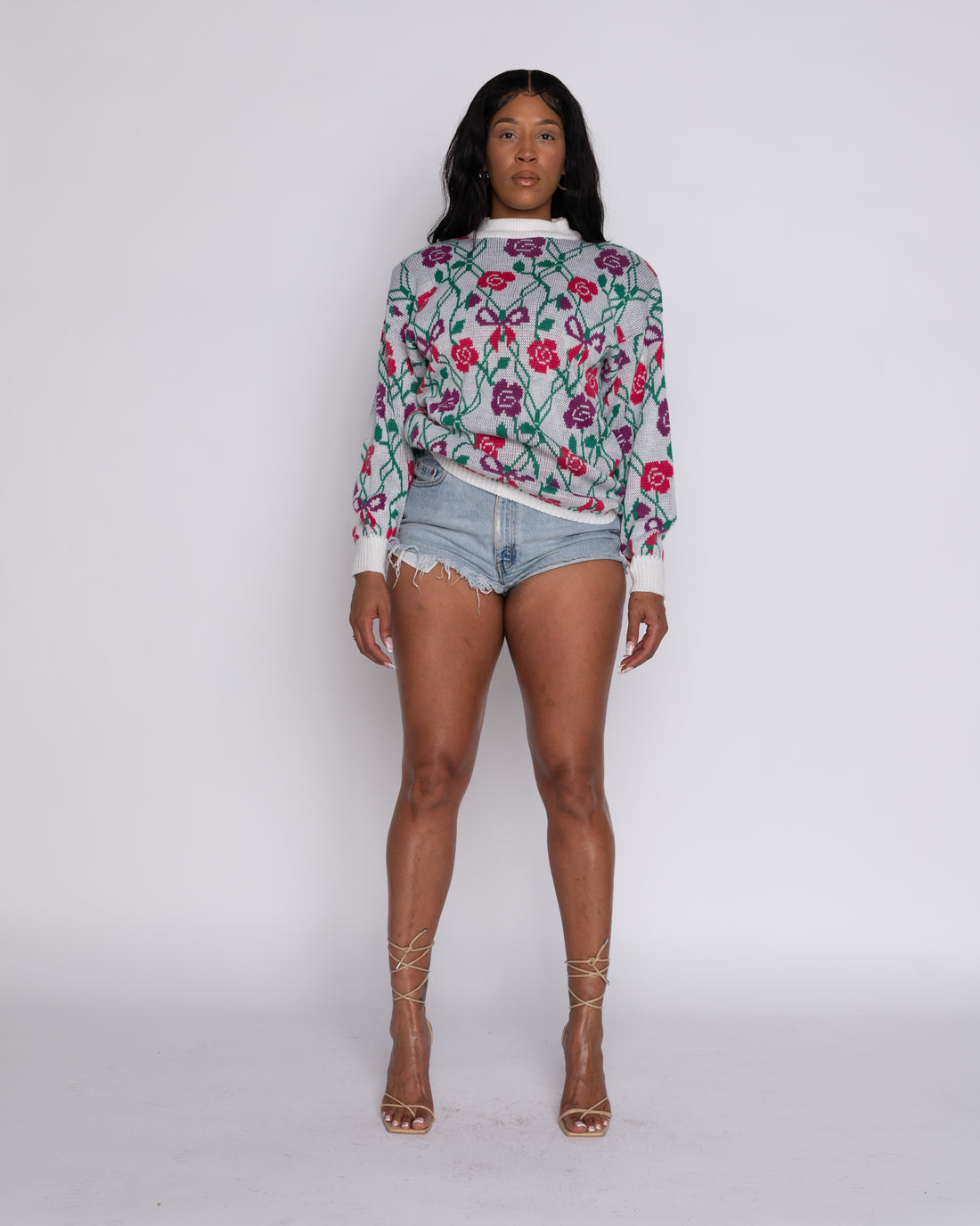 80's Bows and Floral Sweater