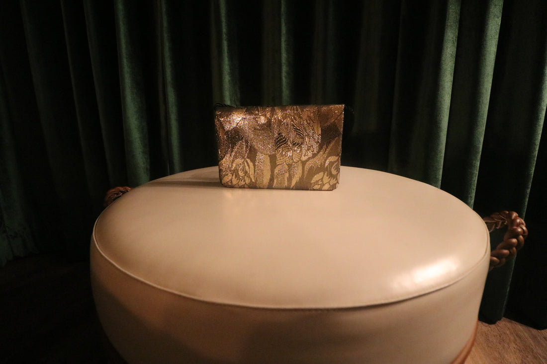 Ophelia Gold Brocade Envelope Clutch