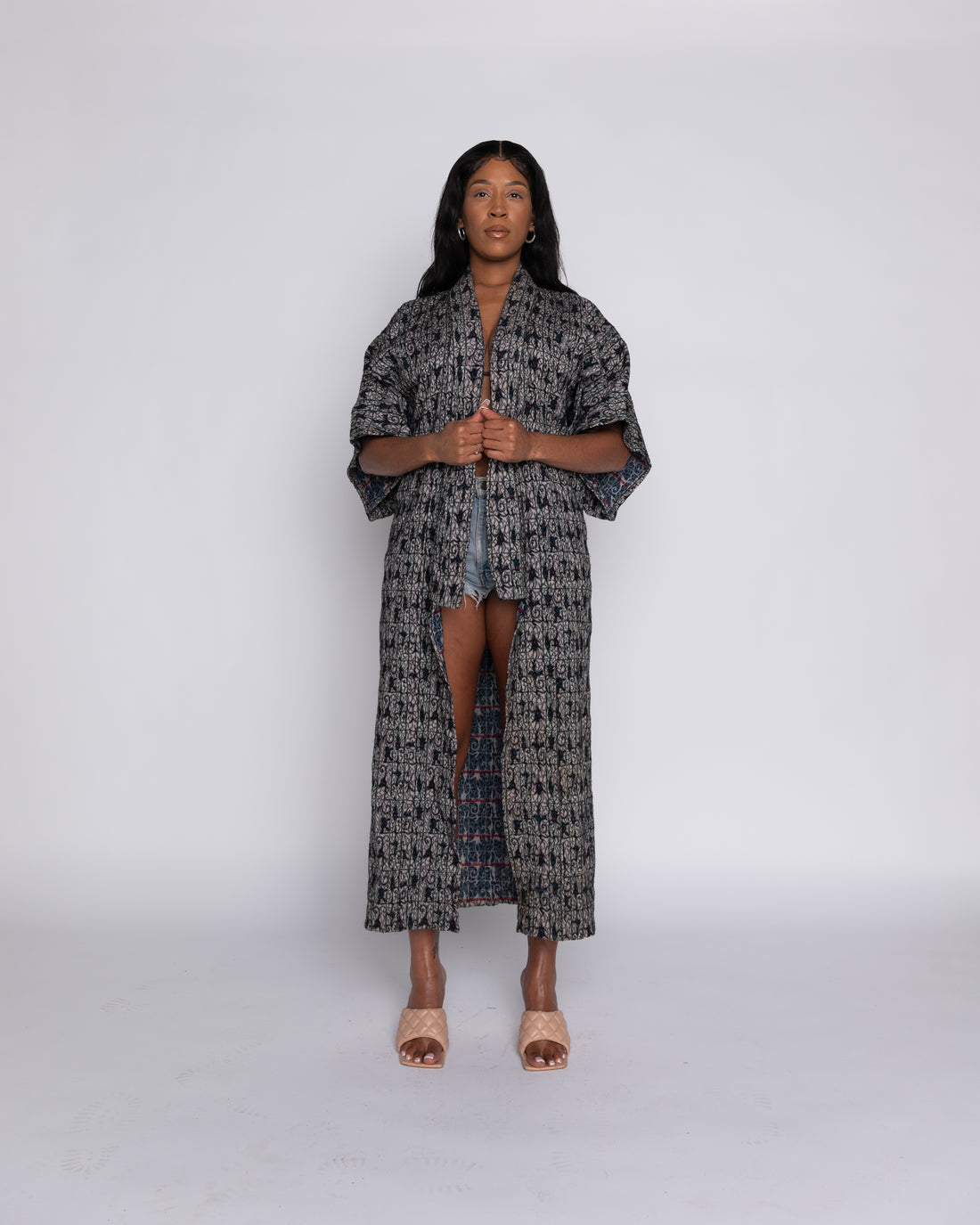 REIMAGINED REGAL N RAW Printed Wool Kimono