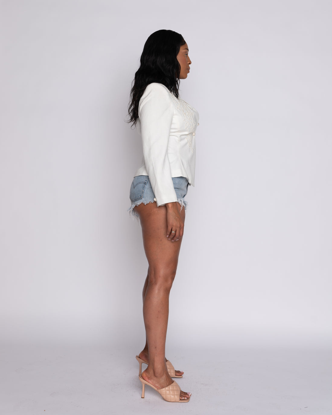 Angel Has Wings White Embroidered Blazer