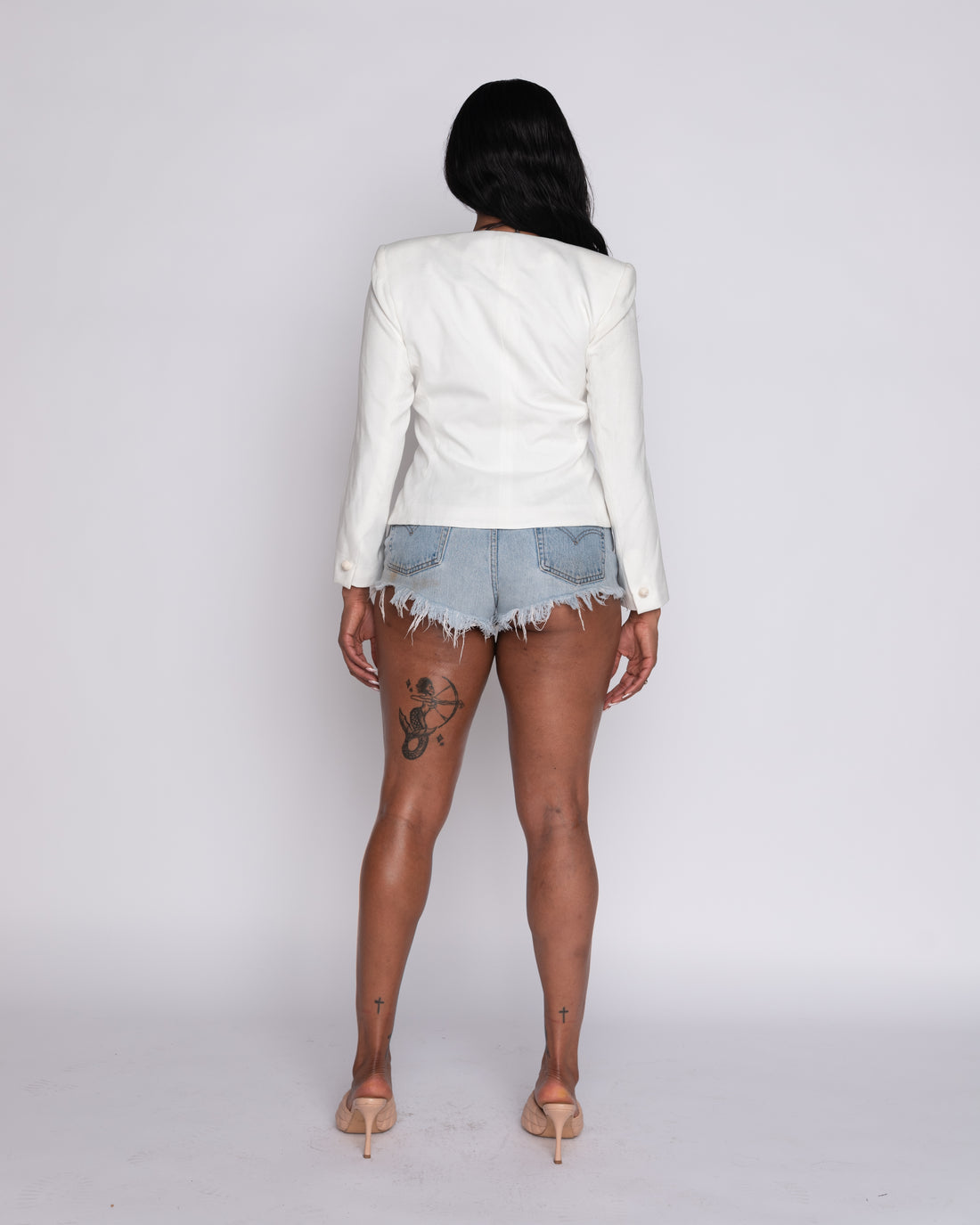 Angel Has Wings White Embroidered Blazer