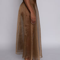 REIMAGINED Belle of the Ball 1990's A Line Mesh Skirt in Gold