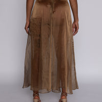 REIMAGINED Belle of the Ball 1990's A Line Mesh Skirt in Gold