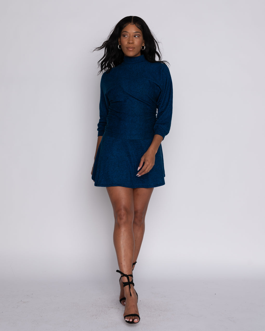 REIMAGINED Prim and Proper 1990's Wool Skirt Set in Blue